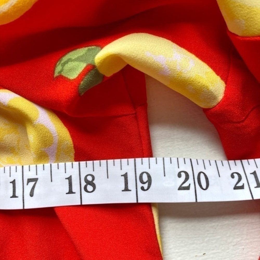 Mud‎ Pie Red Off Shoulder Blouse with Lemon Print - Picture 6 of 9
